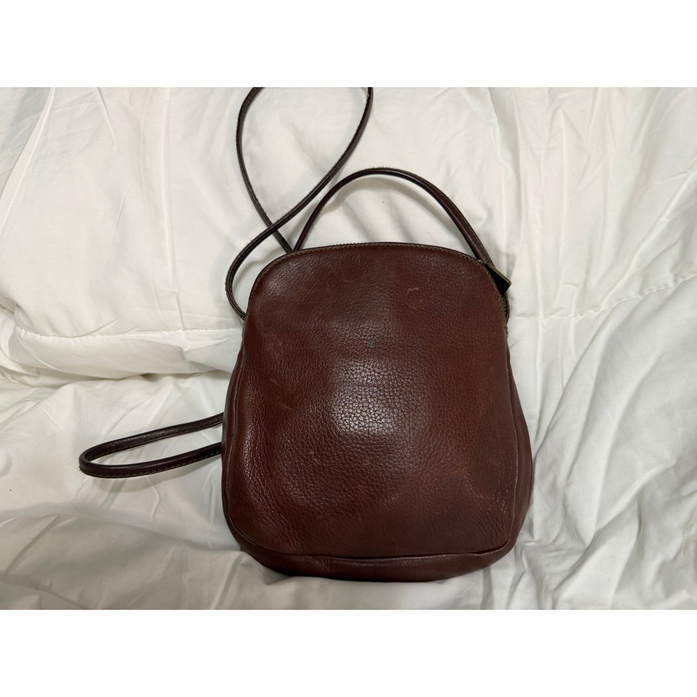 Fossil Vintage Brown Pebbled Leather Crossbody Bag Small Messenger 75082 Key - Picture 2 of 8